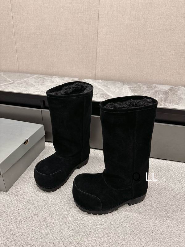 BalenciagaAlaska Fur High suede boots in black