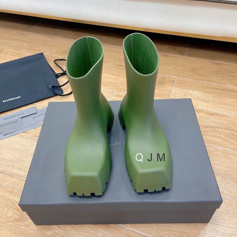 Balenciaga Trooper Rubber Boots Green