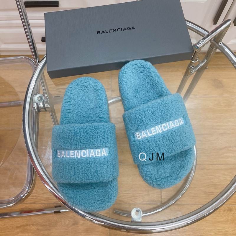 Balenciaga Furry Slide Blue