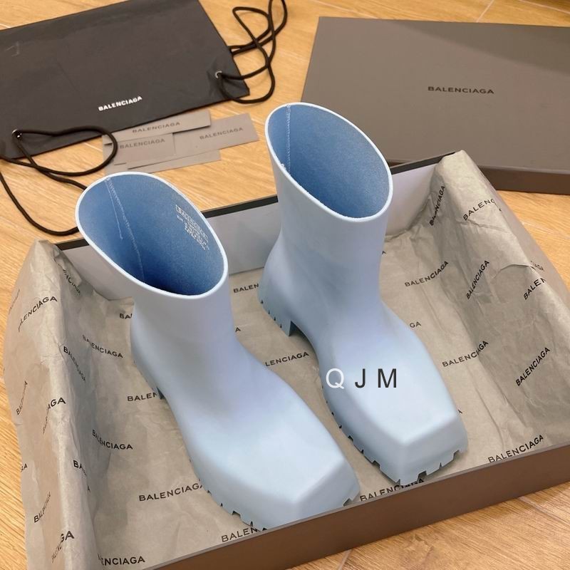 Balenciaga Trooper Rubber Boots Blue