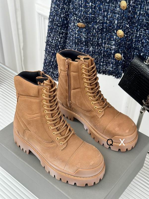 BALENCIAGA Balenciaga Combat Strike Canvas Lace-Up Boots brown