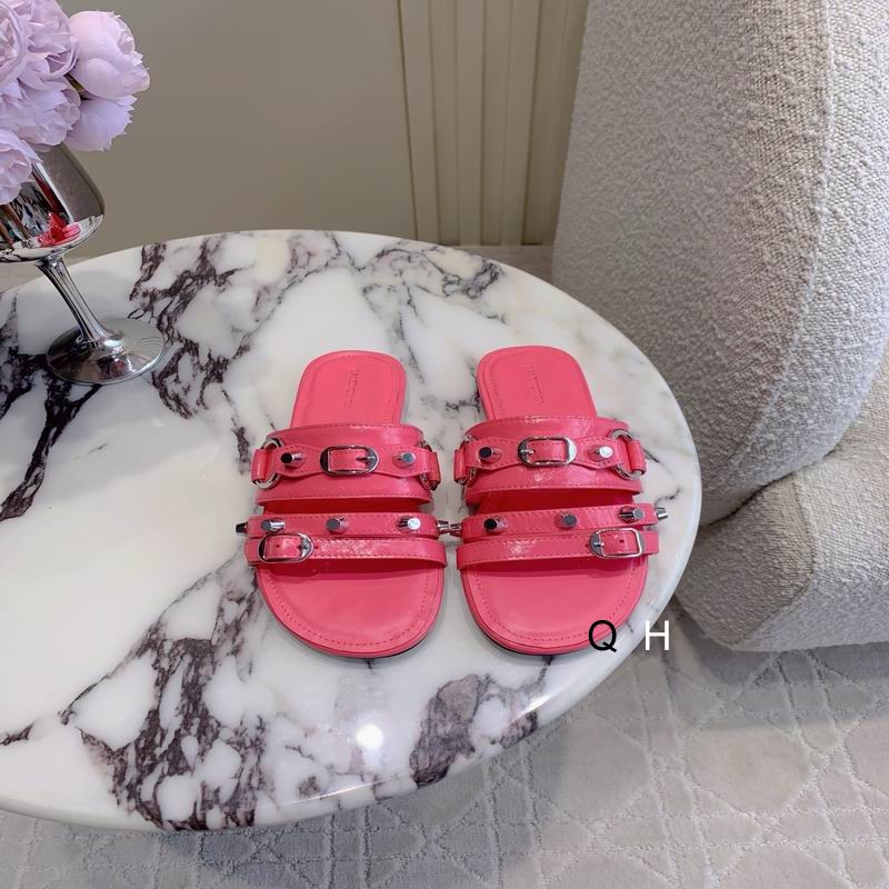 Balenciaga City Slide Sandals Metal Ring Pink