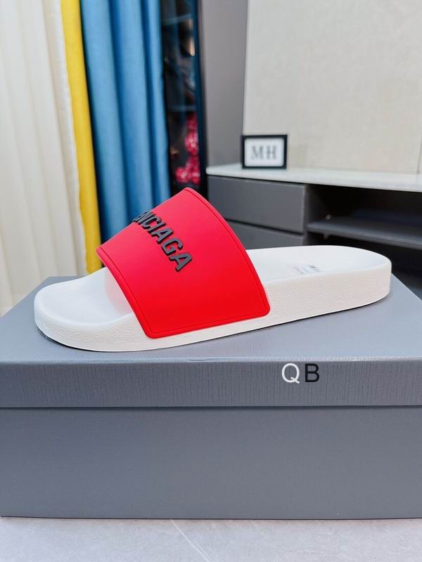 Balenciaga Pool Slide Fluo Red White