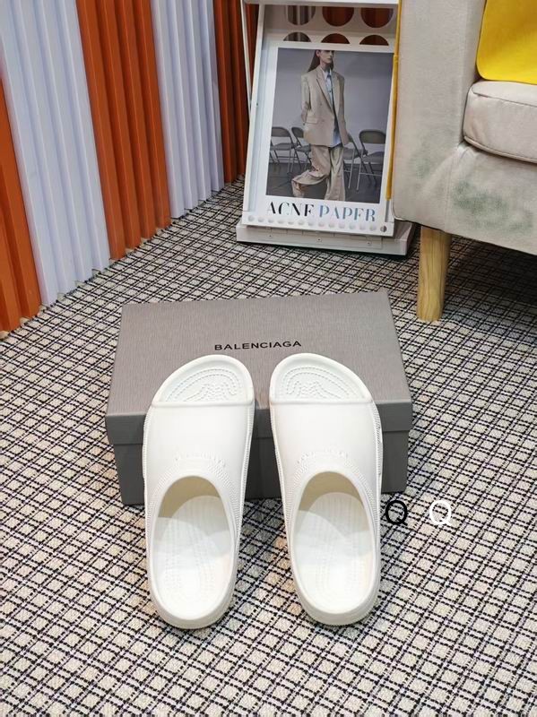 Balenciaga X Crocs perforated rubber slides White