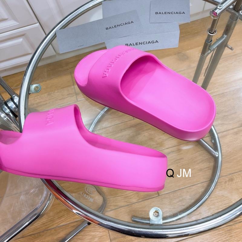 Balenciaga Chunky logo platform slides Pink