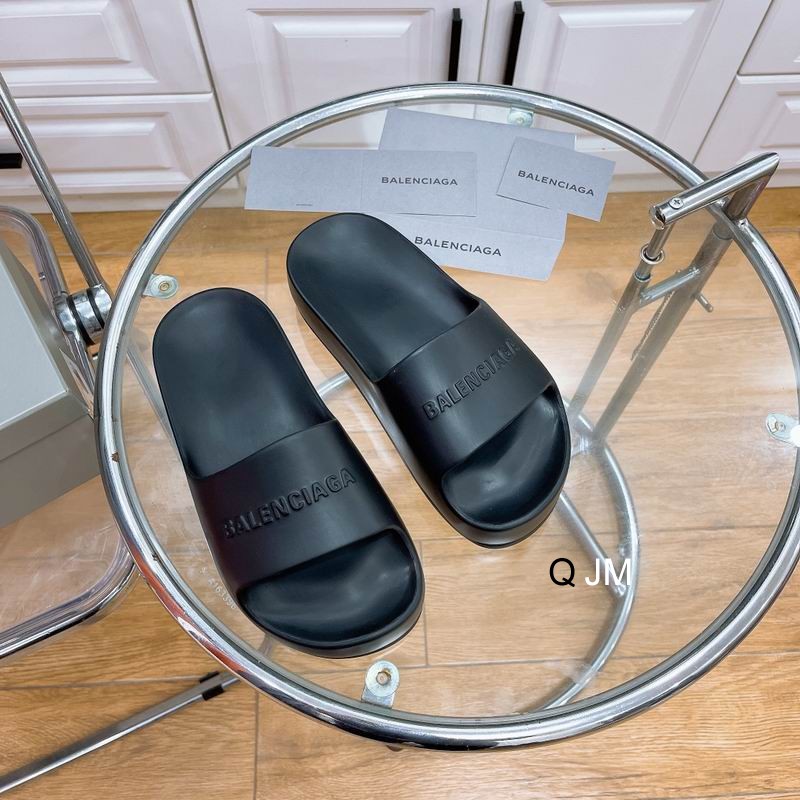 Balenciaga Chunky logo platform slides Black