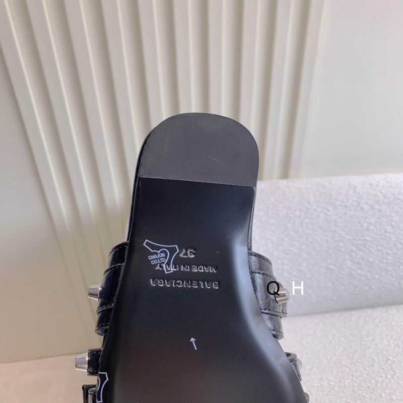 Balenciaga City Slide Sandals Metal Ring Black