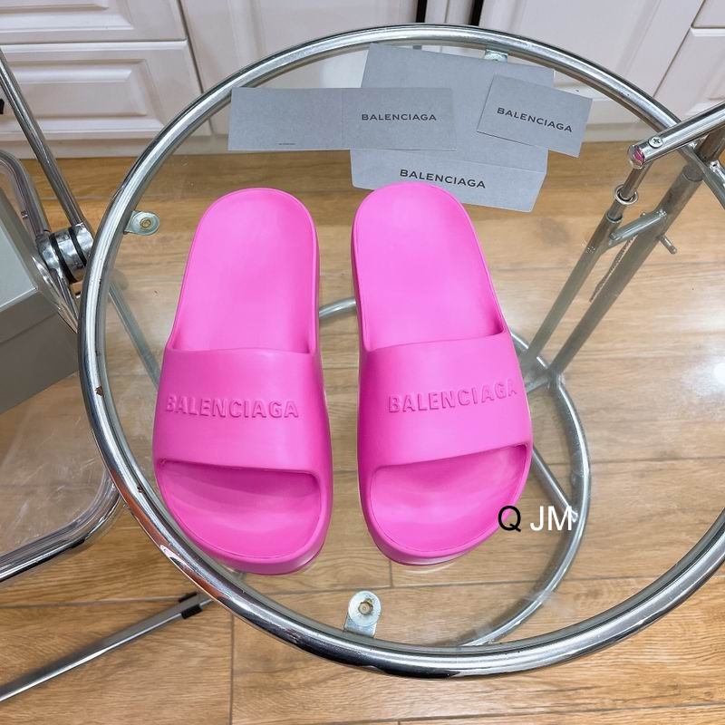 Balenciaga Chunky logo platform slides Pink