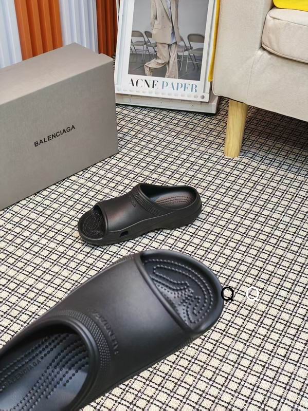 Balenciaga X Crocs perforated rubber slides Black