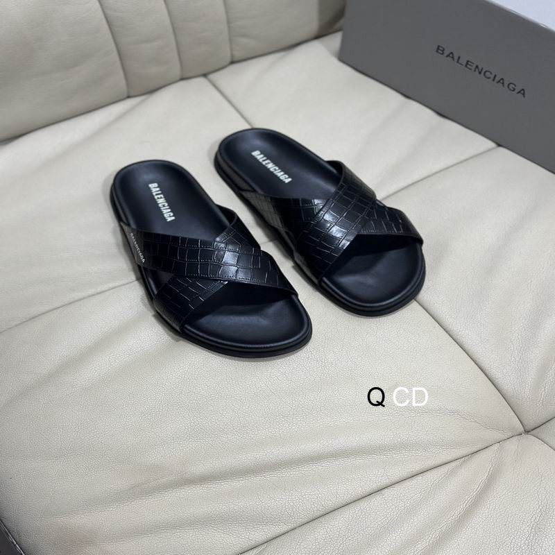 Balenciaga Men's High-end Crocodile Crochet Spinning Black