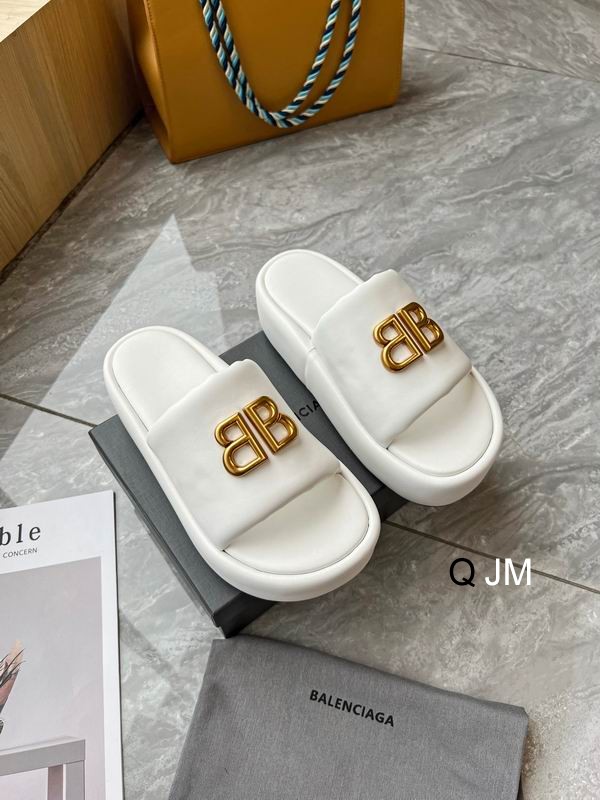 BALENCIAGA Pool BB Slide Sandal White