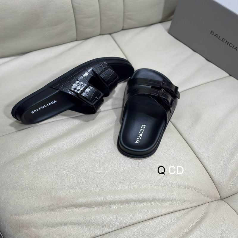 Balenciaga Mallorca Sandal Black Crocodile Embossed