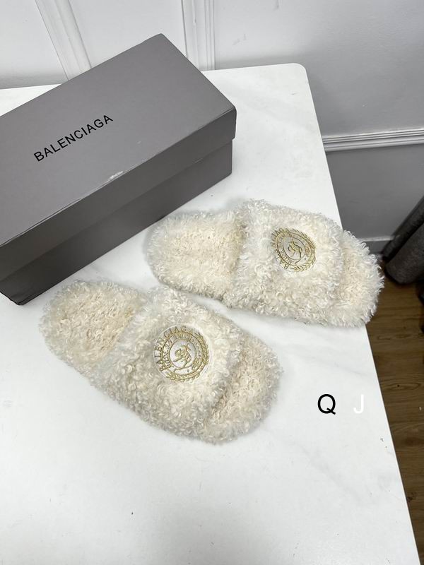 Balenciaga Furry Sandal White
