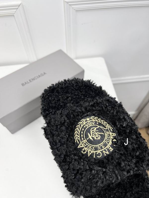 Balenciaga Furry Sandal Black