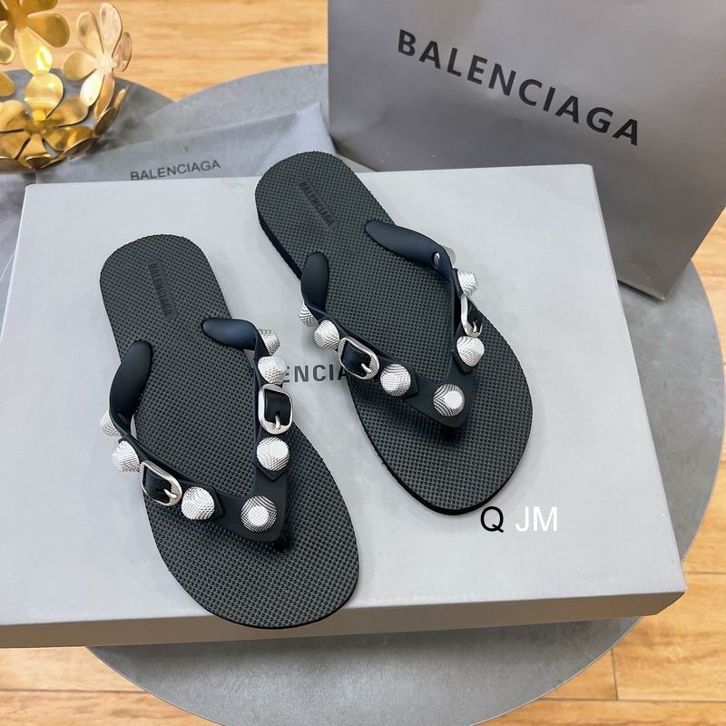 Balenciaga Cagole embellished thong sandals Black