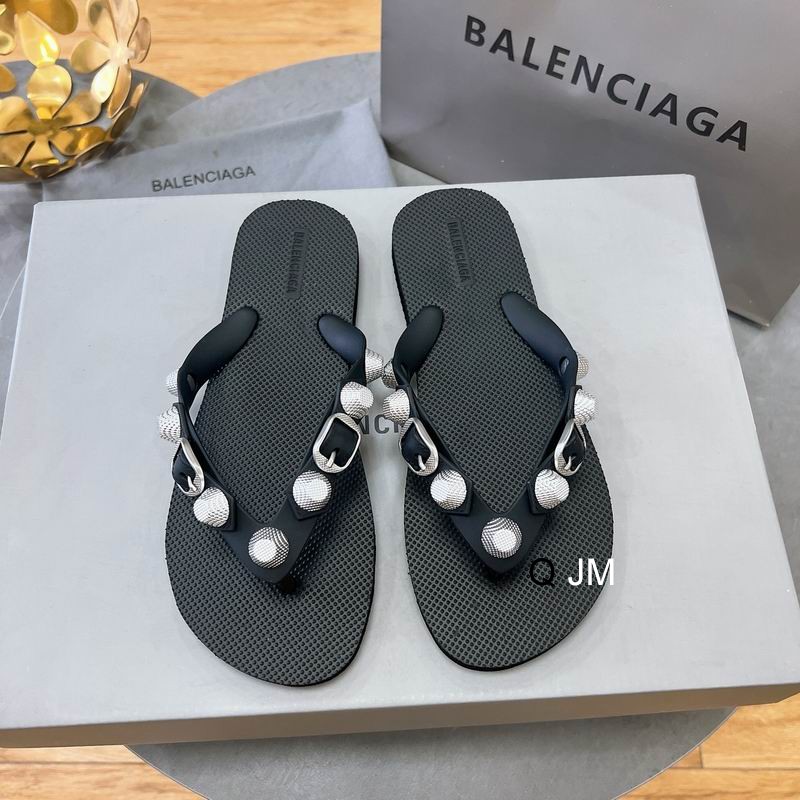Balenciaga Cagole embellished thong sandals Black