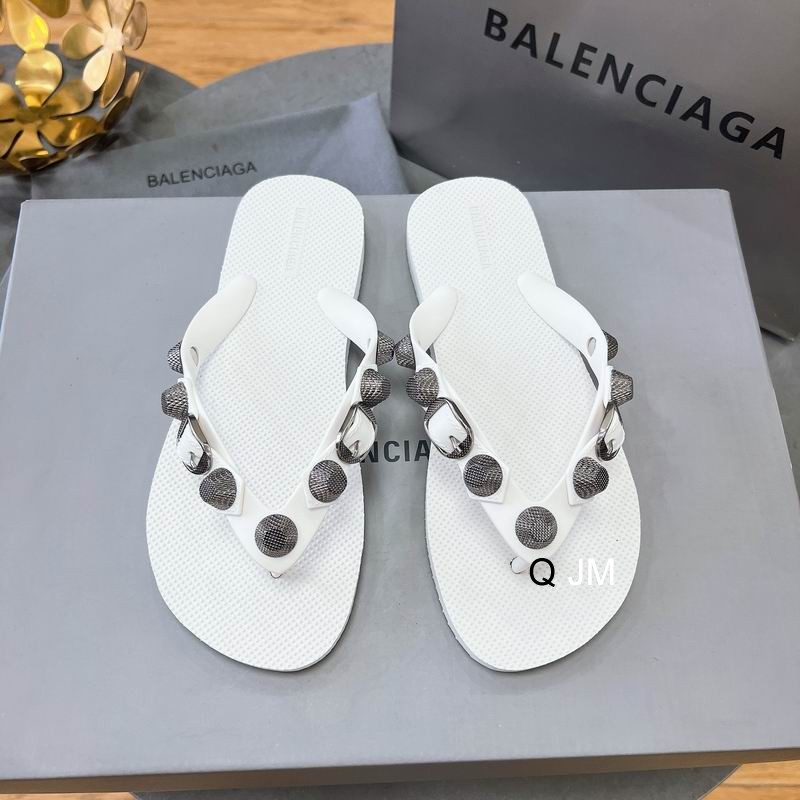 Balenciaga Cagole embellished thong sandals White