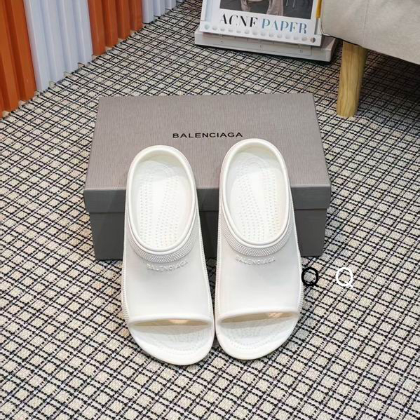 Balenciaga X Crocs perforated rubber slides White