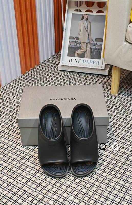 Balenciaga X Crocs perforated rubber slides Black