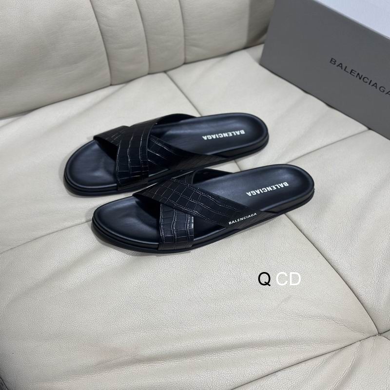 Balenciaga Men's High-end Crocodile Crochet Spinning Black