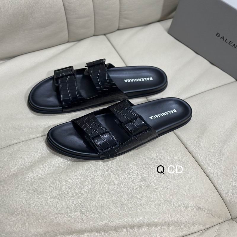 Balenciaga Mallorca Sandal Black Crocodile Embossed