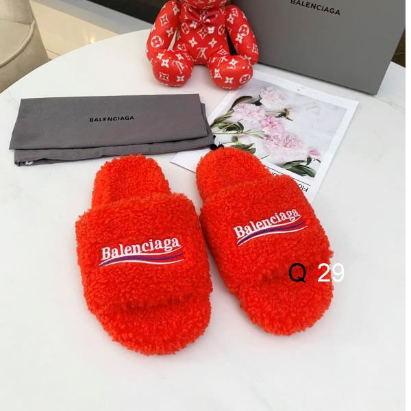 Balenciaga Furry Platform Sandal Black White Red