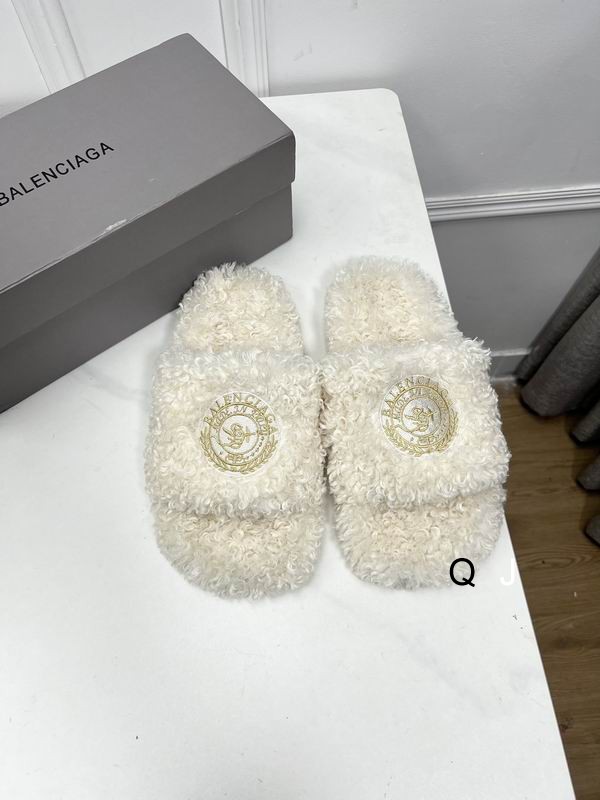 Balenciaga Furry Sandal White