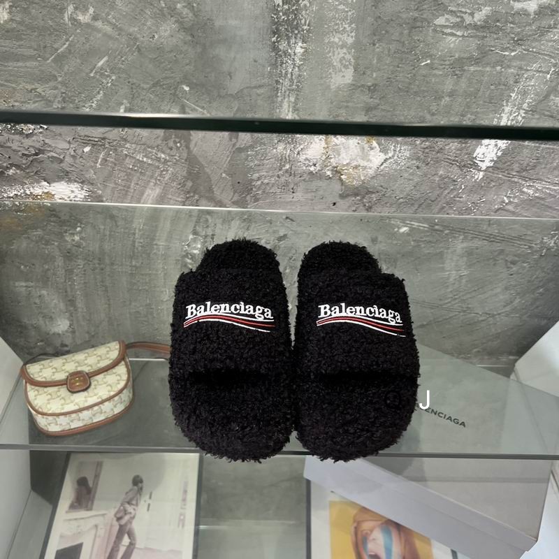 Balenciaga Furry Platform Sandal Black White Red