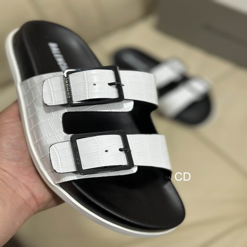 Balenciaga Mallorca Sandal White Crocodile Embossed