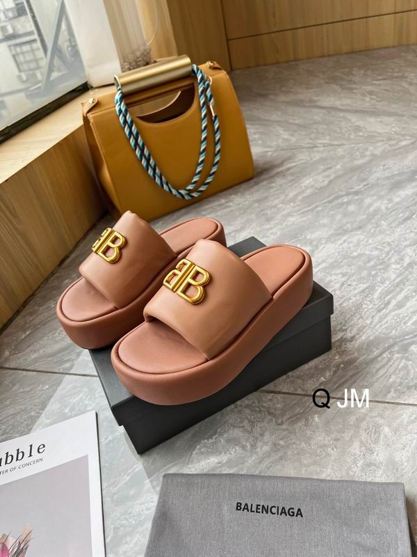 BALENCIAGA Pool BB Slide Sandal Reddish brown