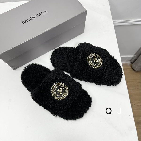 Balenciaga Furry Sandal Black