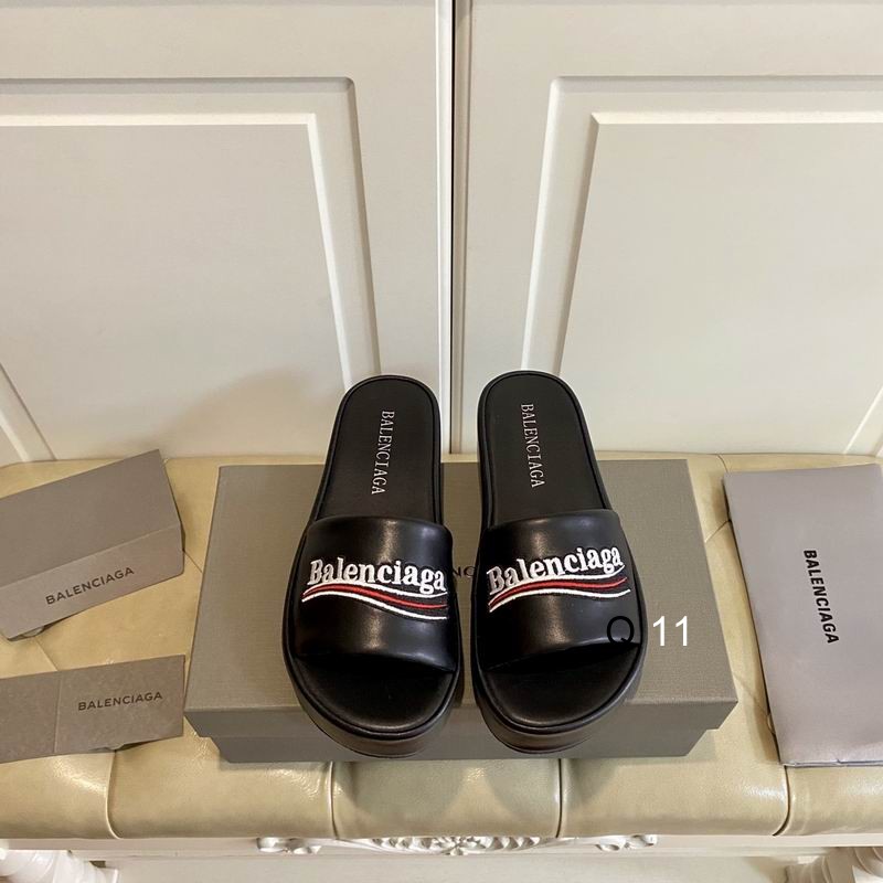 Balenciaga Thick soled rubber slippers Black