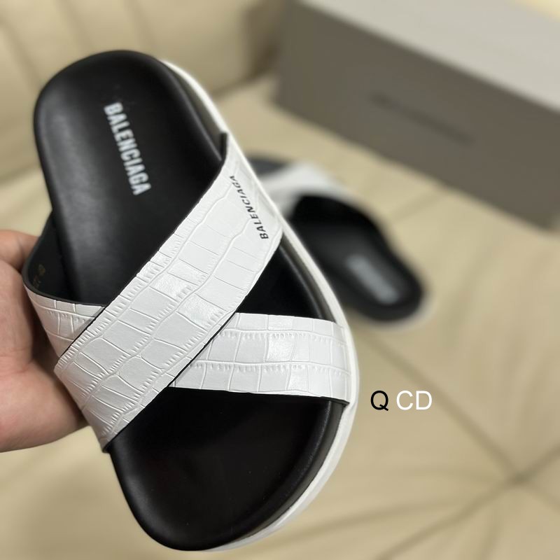 Balenciaga Men's High-end Crocodile Crochet Spinning White