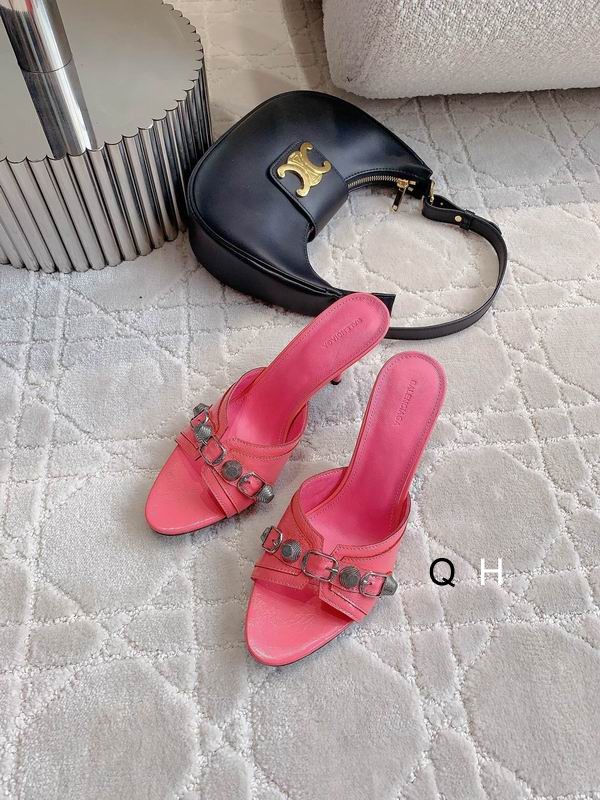 Balenciaga Leather Slides Red