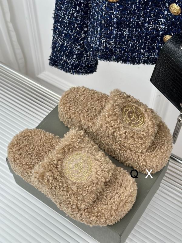 Balenciaga Furry Sandal Beige
