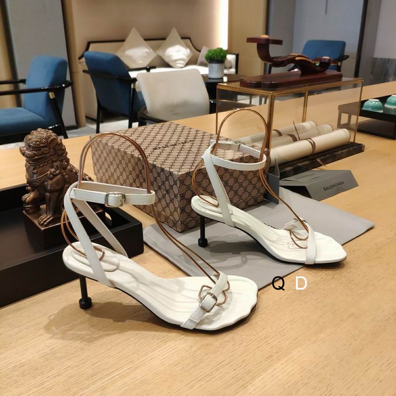 Balenciaga Calfskin Logo Afterhour 90mm Sandal 38 White Sold Out
