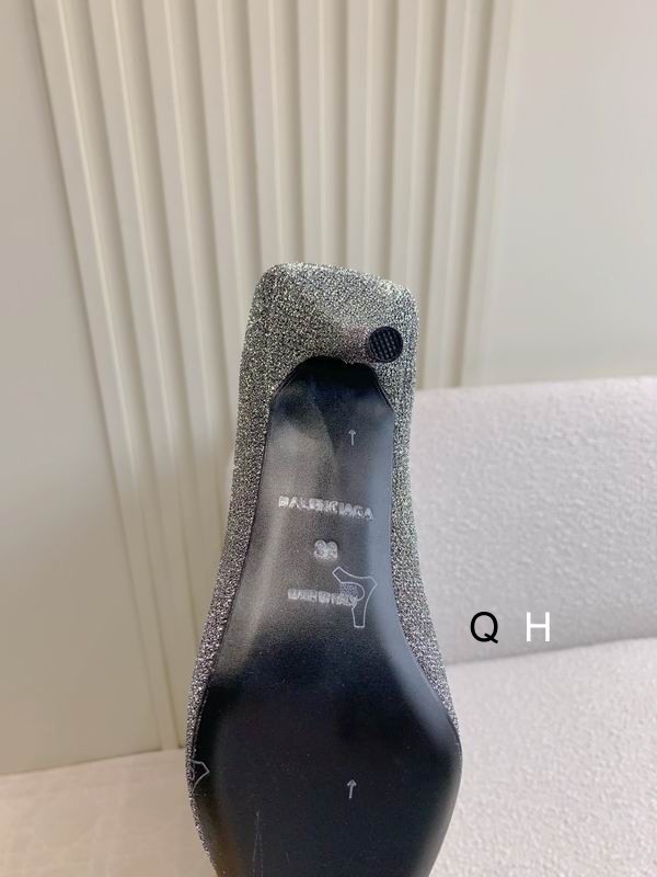 Balenciaga diamond-studded high heels Gray
