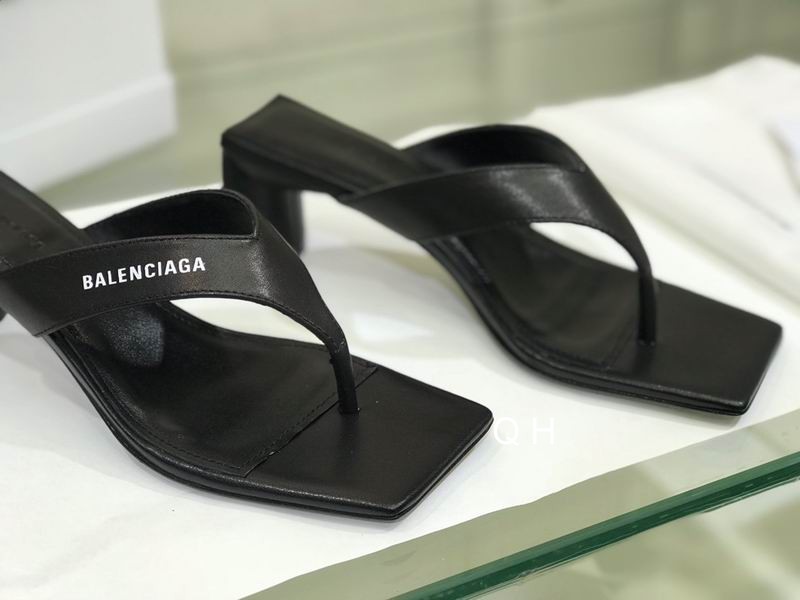 Balenciaga Women's High Heel Thong Sandals Black