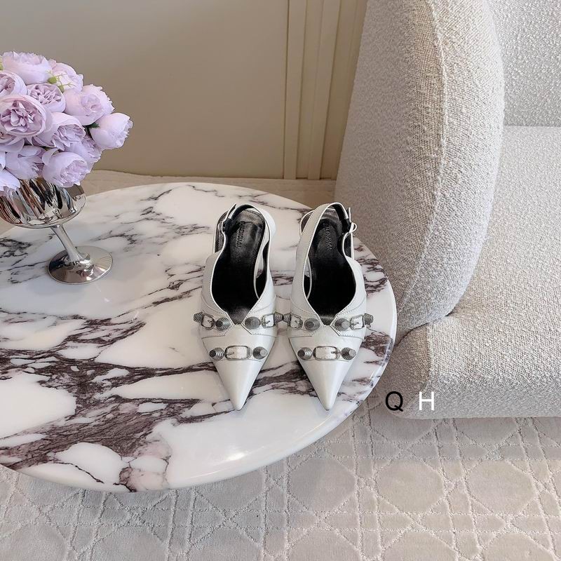 Balenciaga Cagole 70mm Slingback Pumps White