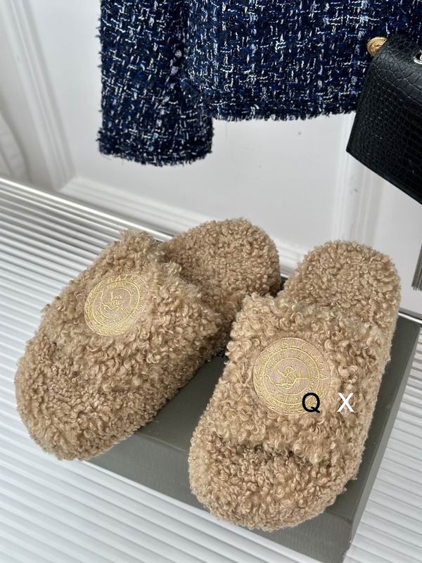 Balenciaga Furry Sandal Beige
