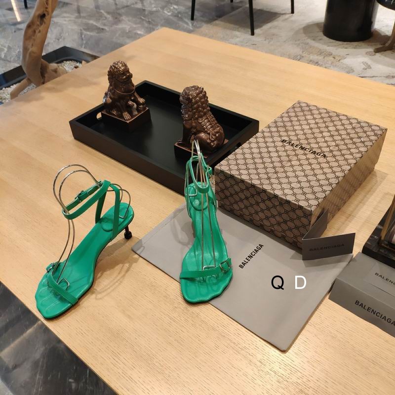 Balenciaga Calfskin Logo Afterhour 90mm Sandal 38 Green Sold Out