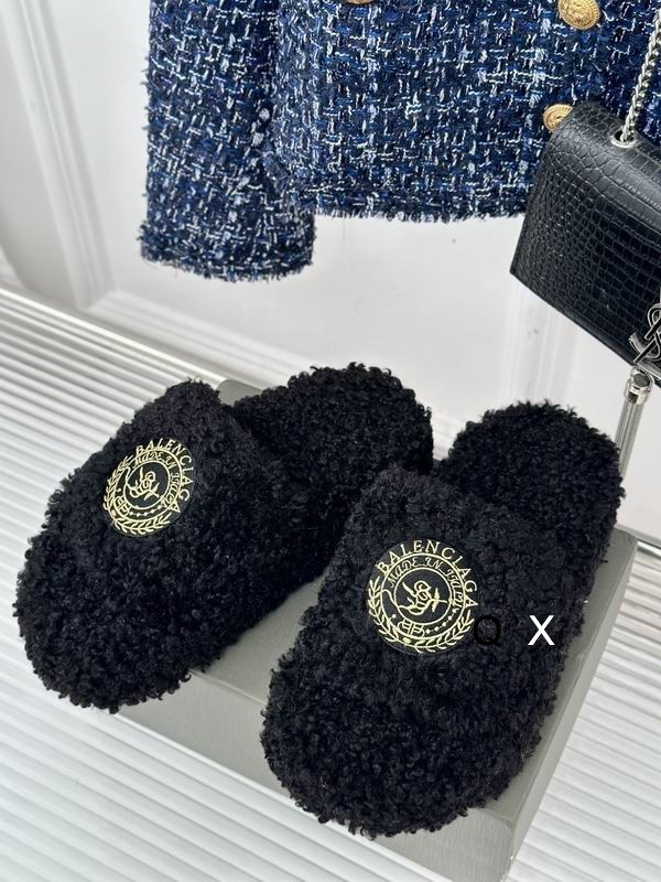 Balenciaga Furry Sandal Black