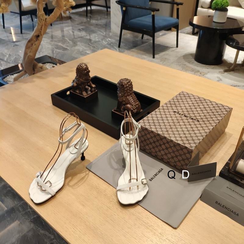 Balenciaga Calfskin Logo Afterhour 90mm Sandal 38 White Sold Out