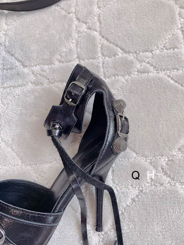 Balenciaga Cagole 110mm Leather Sandals Black