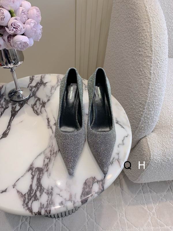 Balenciaga diamond-studded high heels Gray