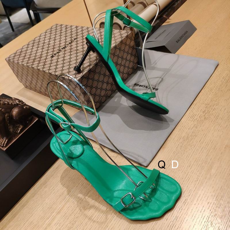 Balenciaga Calfskin Logo Afterhour 90mm Sandal 38 Green Sold Out