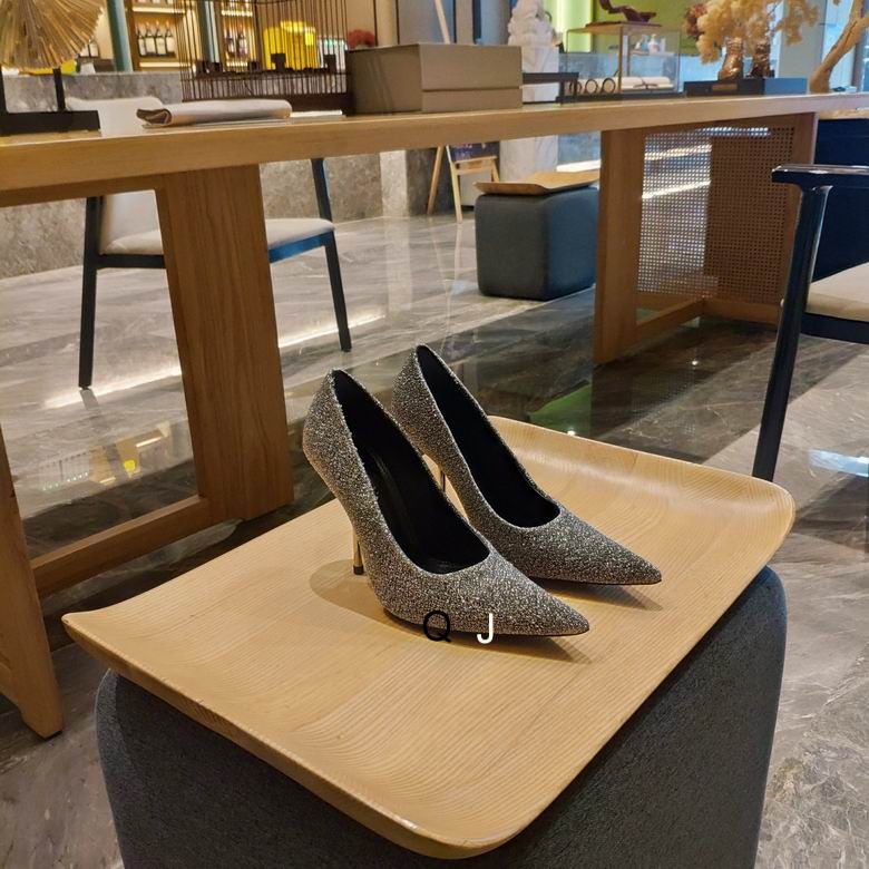 Balenciaga diamond-studded high heels Gray