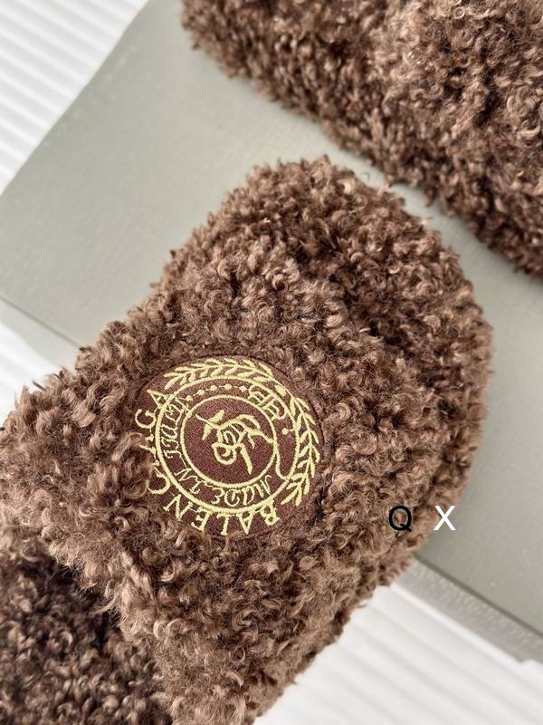 Balenciaga Furry Sandal Dark Brown