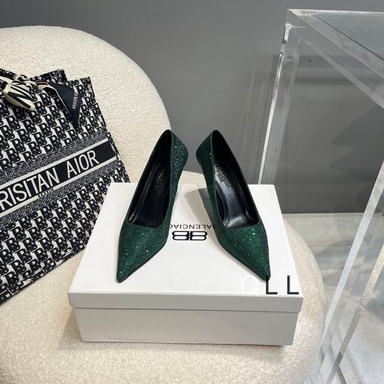 Balenciaga diamond-studded high heels Green