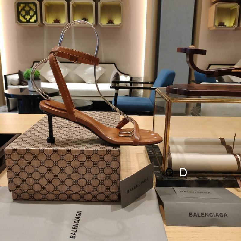 Balenciaga Calfskin Logo Afterhour 90mm Sandal 38 Brown Sold Out